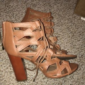 Brown cage heels